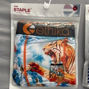 Ethika Wild Tiger Boxer Briefs - Orange and Blue